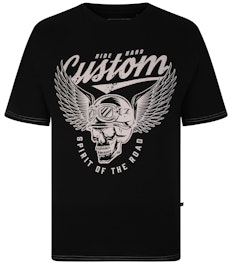 KAM Customs T-Shirt mit Totenkopf-Print, Schwarz